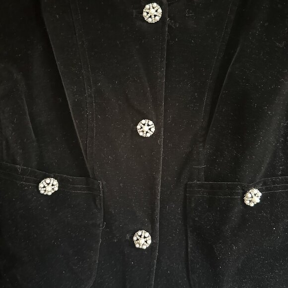 NWT Born on Fifth x Antonio Melani Constance Black Velvet Cropped Jacket Sz 10 - Picture 5 of 6